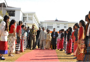 The Governor of Arunachal Pradesh Shri JP Rajkhowa and First Lady of the State Smt Rita Rajkhowa in the �At Home� function at Raj Bhavan, Itanagar on 26th January 2016. 